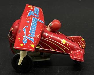 Vintage Tin Toy Training Friction Airplane