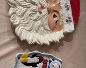 Santa Plate And Snowman Penguin Polar Beat Decorative Christmas Plate