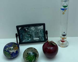 Glass Paperweight And Desk Decor