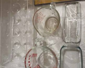 Measuring Cups, Egg Holder, Butter Hold And Butter Slicer Good Condition 