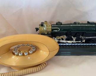 Two Landline Phones, Train And Salmon Color Good Condition 