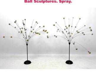 Lot 88 Pair Laurids Lonborg Vintage Kinetic Ball Sculptures. Spray.