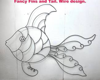 Lot 139 Large Metal Fish Wall Sculpture. Fancy Fins and Tail. Wire design.