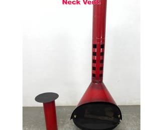 Lot 551 Red Enamel MCM Fireplace. Long Neck Vent.