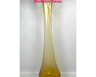 Lot 73 3 Tall Clear Amber Glass Mid Century Modern Vase.