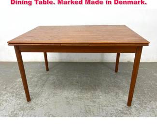 Lot 433 Danish Modern Teak Refractory Dining Table. Marked Made in Denmark.