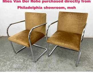Lot 537 2pc Knoll Brno round arm chairs Mies Van Der Rohe purchased directly from Philadelphia showroom, moh