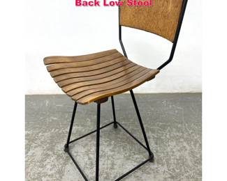 Lot 337 Arthur Umanoff Slat Seat and Rope Back Low Stool