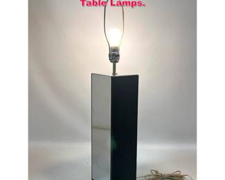 Lot 230 Evans style Slate and Chrome Table Lamps.