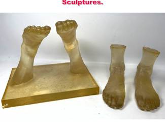 Lot 99 Shaded Lucite Acrylic Foot Model Sculptures.