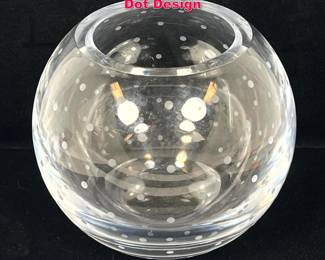 Lot 188 Kate Spade Round Glass Vase. Dot Design