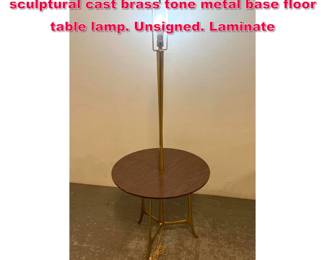 Lot 397 Laurel MidCentury Modern sculptural cast brass tone metal base floor table lamp. Unsigned. Laminate