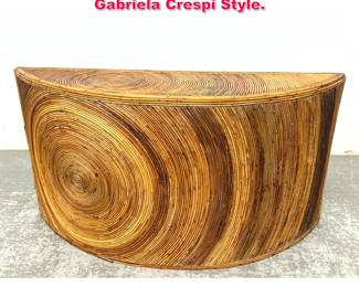 Lot 579 Pencil Rattan Wall hanging console. Gabriela Crespi Style.