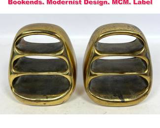 Lot 193 Pr BEN SEIBEL for JENFREDWARE Bookends. Modernist Design. MCM. Label
