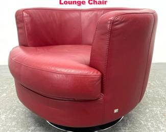 Lot 598 HTL Red Leather Swivel Lounge Chair