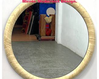 Lot 366 Lacquered Wood Circular Framed Mirror. Modernist Design.