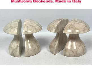 Lot 227 2 pair Vintage Italian Marble Mushroom Bookends. Made in Italy