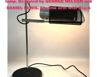Lot 130 KOCH LOWY Eyeshade Desk Task lamp. Designed by GEORGE NELSON and DANIEL LEWIS. Chrome Arm with Black