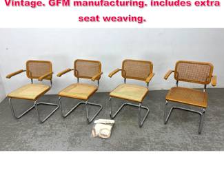 Lot 505 Marcel Breuer Style Cesca Chairs, Vintage. GFM manufacturing. includes extra seat weaving.