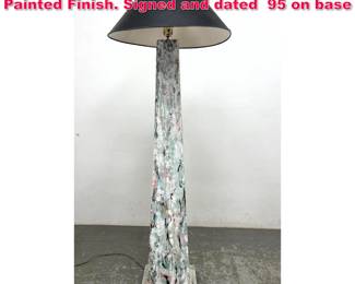 Lot 368 K Scott postmodern floor lamp. Painted Finish. Signed and dated 95 on base