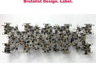 Lot 28 Large Marc Creates Wall Sculpture. Brutalist Design. Label.