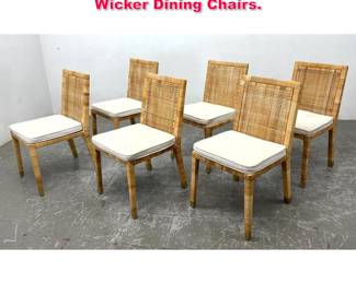 Lot 159 Set 6 Serena and Lily Woven Rattan Wicker Dining Chairs.
