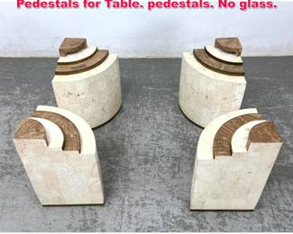 Lot 544 Set of 4 Tessellated stone Corner Pedestals for Table. pedestals. No glass.