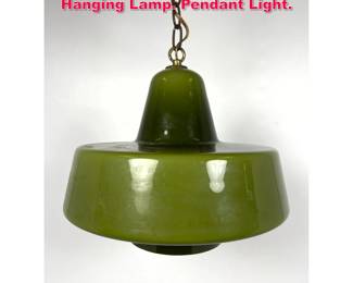 Lot 87 Modern Green Cased Glass Shade Hanging Lamp. Pendant Light.