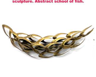 Lot 345 BIJAN brutalist wall hanging sculpture. Abstract school of fish.