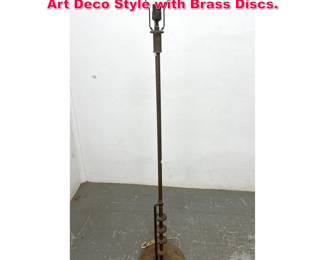 Lot 285 Vintage Machine Age Floor Lamp. Art Deco Style with Brass Discs.
