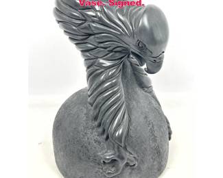 Lot 225 Robert Rivkin 97 Stoneware Eagle Vase. Signed.