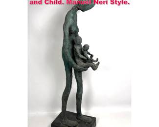 Lot 21 Brutalist Modern Sculpture of Mother and Child. Manuel Neri Style.