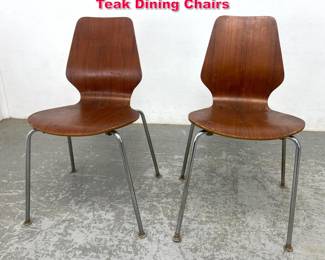 Lot 515 Pair Oivind Iversen for Westnofa Teak Dining Chairs
