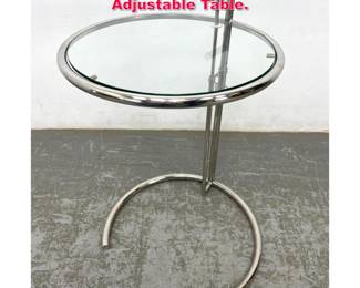 Lot 589 Eileen Gray Style Chrome and Glass Adjustable Table.