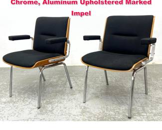 Lot 514 Pair Impel Chairs Bentwood, Chrome, Aluminum Upholstered Marked Impel