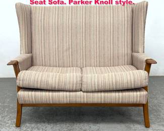 Lot 487 High Back Mid Century Modern Love Seat Sofa. Parker Knoll style.