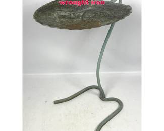 Lot 109 Salterini lily pad side tables. Painted wrought iron