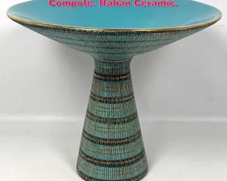 Lot 51 Bitossi style Art Pottery Seta Compote. Italian Ceramic.