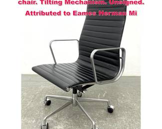 Lot 499 Aluminum group tall back executive chair. Tilting Mechanism. Unsigned. Attributed to Eames Herman Mi