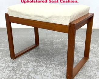 Lot 507 Danish Modern Stool Ottoman. Upholstered Seat Cushion.