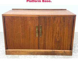 Lot 353 Danish Modern Teak 2 Door Cabinet. Platform Base.