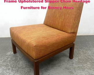 Lot 531 Vintage Mid Century Modern Walnut Frame Upholstered Slipper Chair Heritage Furniture for Binney Hous