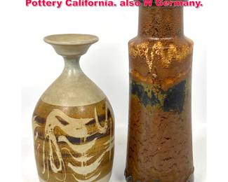 Lot 235 2pc Art Pottery. Designs West Pottery California. also W Germany.