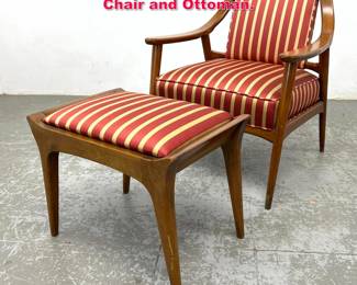 Lot 529 Drexel Mid Century Modern Lounge Chair and Ottoman.