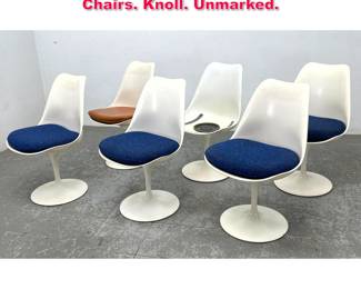 Lot 491 Set 6 Eero Saarinen Tulip Dining Chairs. Knoll. Unmarked.