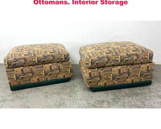 Lot 532 Pr Upholstered Foot Stools Ottomans. Interior Storage