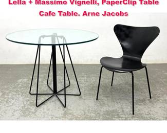 Lot 430 2pcs Mid Century Modern Furniture. Lella Massimo Vignelli, PaperClip Table Cafe Table. Arne Jacobs