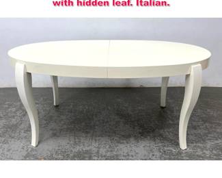Lot 154 Calligaris oval regency dining table with hidden leaf. Italian.