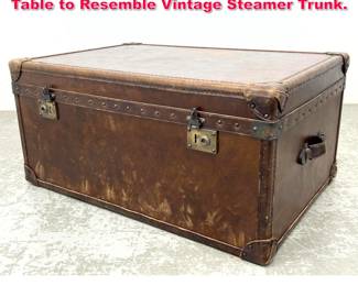 Lot 575 Decorative Leather Bound Trunk Table to Resemble Vintage Steamer Trunk.