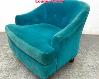 Lot 601 Selig Blue Green Velvet Barrel Lounge Chair